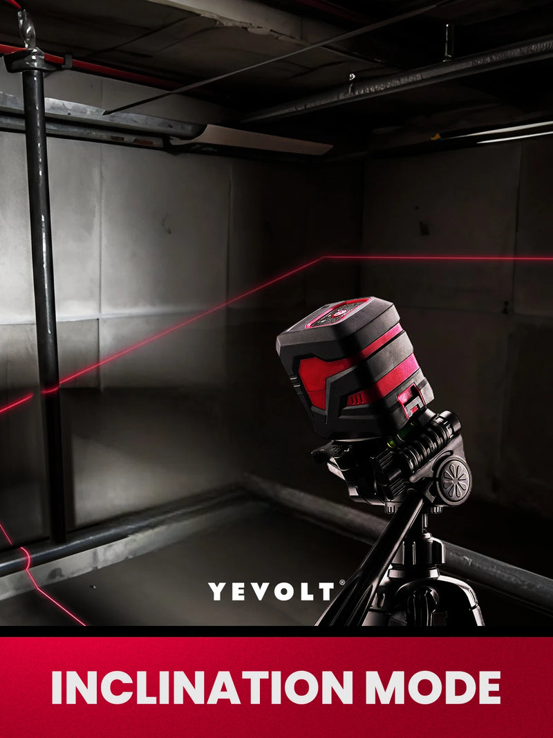 Yevolt YVRLL4XS2-G linha cruzada nível laser vermelho auto-nivelamento mini 2 linhas de medição ferramentas de construção óculos de aprimoramento de máquina